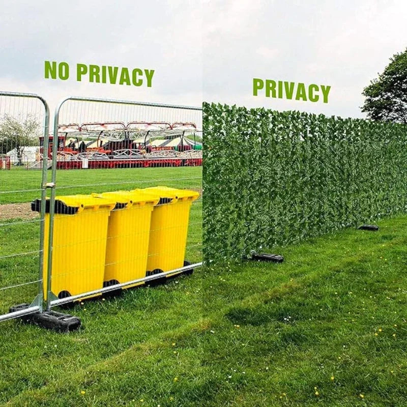 50X100cm Hedge Screen Artificial Ivy Privacy Fence Panel Realistic Green UV Resistant Leaf Wall for Outdoor Balcony Pool Fencing Vue