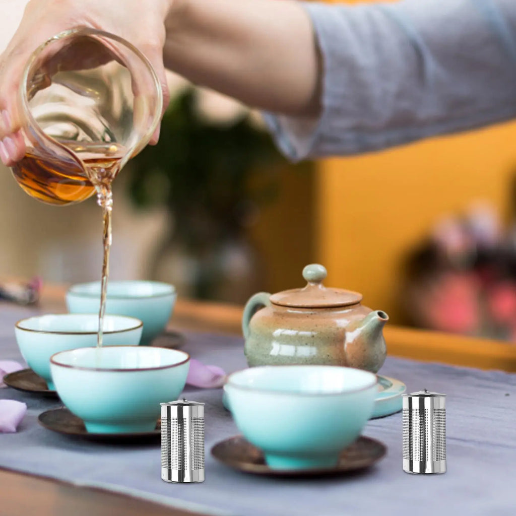 Tea Infuser Tea Holder Stainless Steel With Chain Hook Seasoning Strainer Cylindrical Fine Mesh Filter Tea Infuser Multipurpose Vue