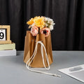 10Pcs Portable Romantic Flower Packaging Box Paper Hand-folded Rose Bouquet Bags Insertion Flower Flower Gift Box DIY Wedding Vue Brown 16 x 17 cm