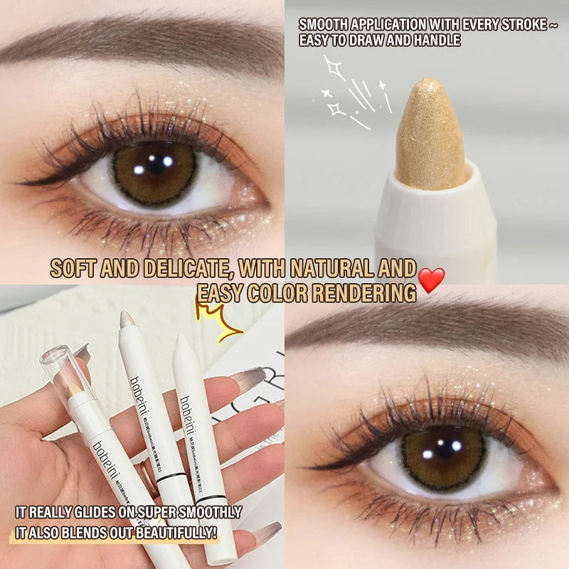 1-3pc Highlighter Brightening Silkworm Pen Pearlescent Matte Eyeshadow Pencil Makeup Eye Makeup Long-lasting Pearlescent Stick Vue