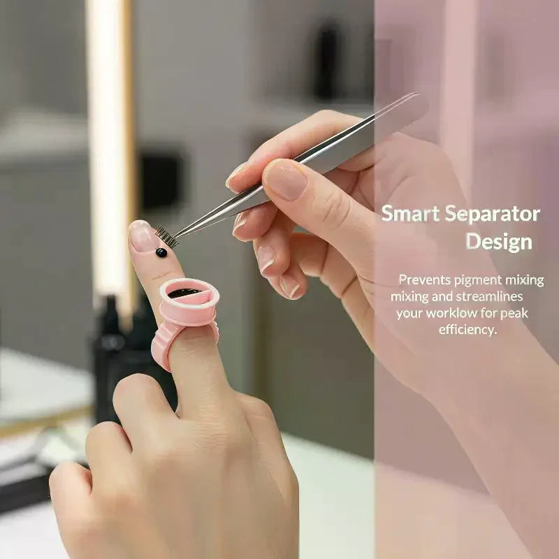 100PCS Disposable Plastic Makeup Pigment Rings Tattoo Glue Holder for Nail Art Eyelash Extension Vue