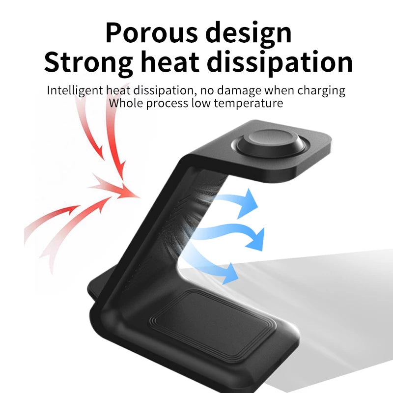 3 in 1 Wireless Charger Stand For Samsung Phones Galaxy Watch 7 8 9 Airpods Pro Fast Charging Dock Station Vue