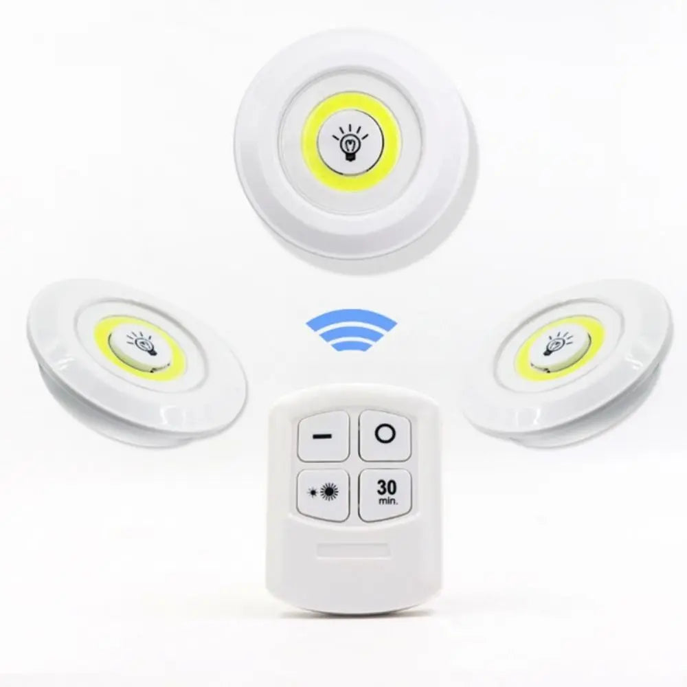 Battery Operated LED Under Cabinet Light Touch Sensor White/Warm Light Closet Lights with Remote Control Wireless Night Light Vue