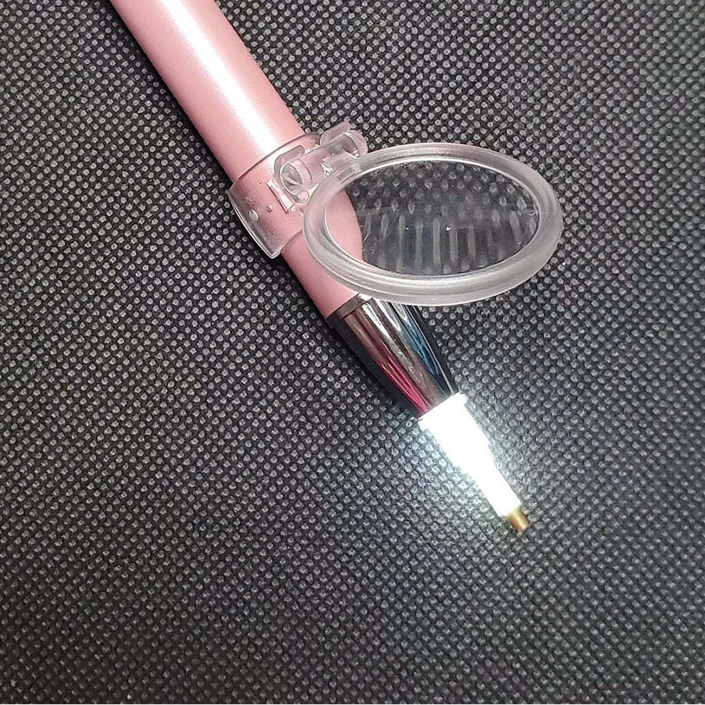 Penholder Magnifying Glass Tool Clip on Diamond Art Pen Drill Magnifier Diamond Painting Pen Magnifier for DIY Painting Craft Vue