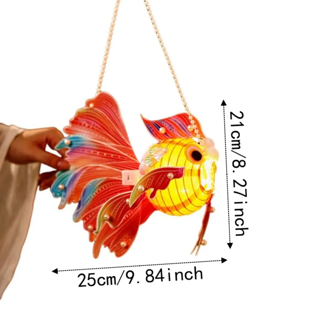 3D Koi Goldfish Lanterns Chinese Style Good Luck Mid-Autumn Festival Lantern Luminous Paper DIY Lantern Material Kit Vue