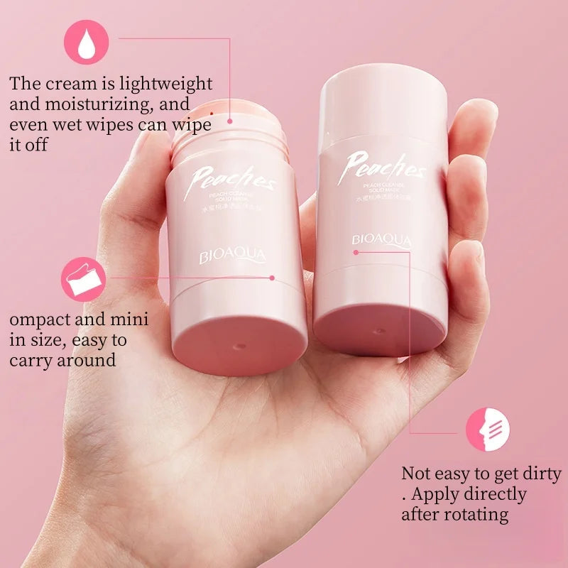40G/Stick Peach Facial Mud Mask Stick, Deep Cleansing, Moisturizing and Skin-Rejuvenating, Portable Mask Stick Vue