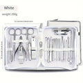 Professional Stainless Steel 26pcs Set Manicure & Pedicure Kit Precision Nail Care with Travel Case with Nail Clipper Scissor Vue White 26pcs