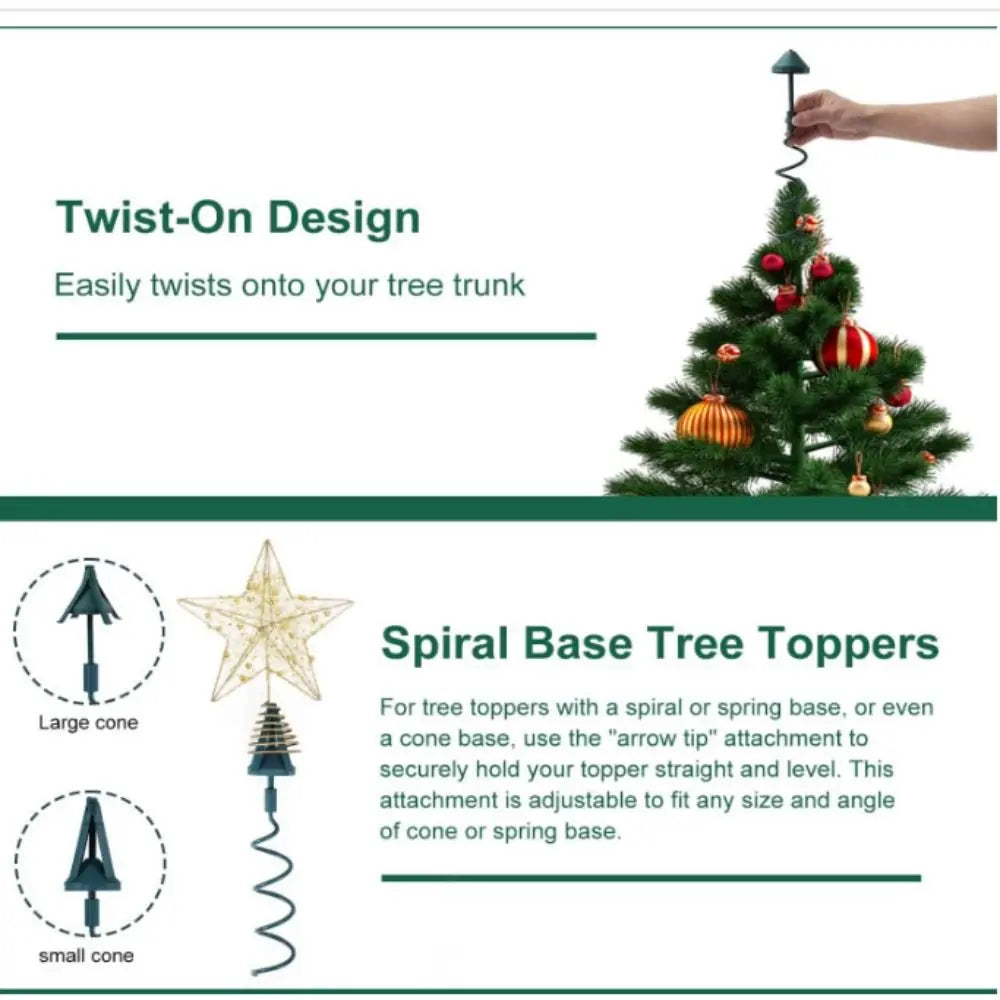 Universal Design Christmas Tree Topper Stand Lightweight Adjustable Tree Top Holder Durable Construction Green Rotating Stand Vue