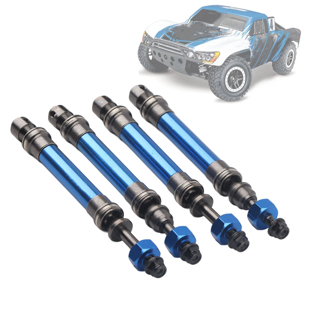 4Pcs CVD Front Rear Drive Shaft Metal Transmission Axle for Traxxas Slash 4X4 1/10 RC Car Vue