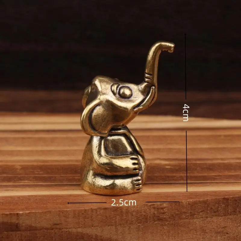 Funny Cat Brass Small Ornament Home Office Desktop Kitten Figurines Handmade Tabletop Copper Animal Sculpture Decoration Crafts Vue A9