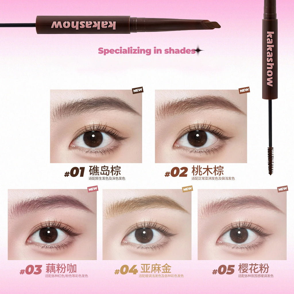 Kakashow Double Headed Eyebrow Pen, Eyebrow Dyeing Cream, Long Lasting Color Rendering, Eyebrow Pen Cream Vue