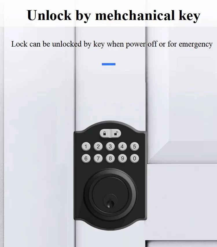 TYSH Smart Door Lock Tuya Keyless Entry Door Lock Anti-theft Security Digital Electronic Locks Door Vue