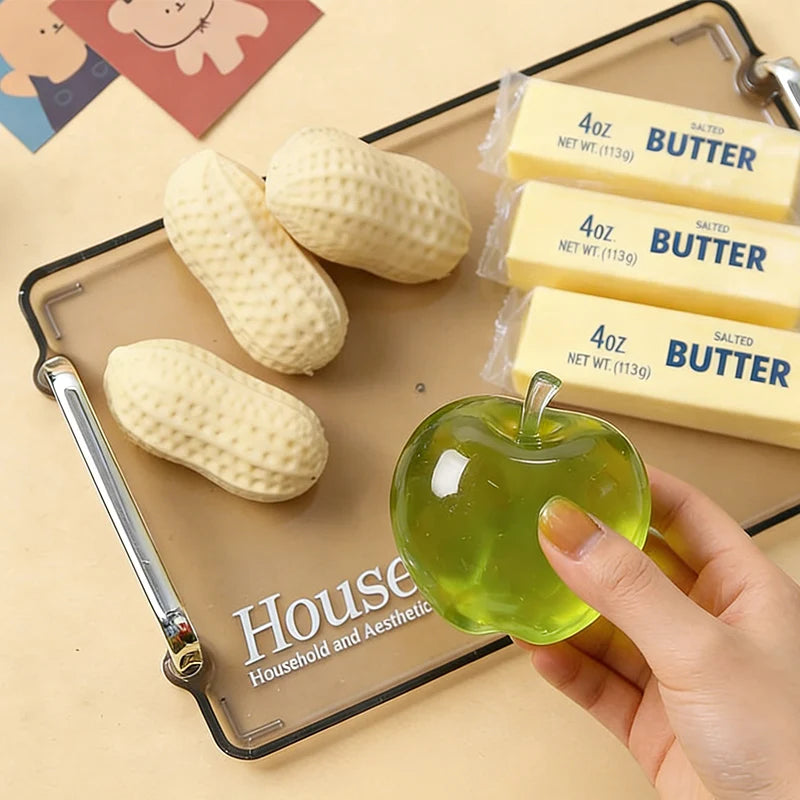 Green Apple Squishy toys Peanut Butter Fidget Toy Stress Crunchy Squeeze Buttery-Soft Feel ASMR Sensory Anti Stress Adults Toys Vue