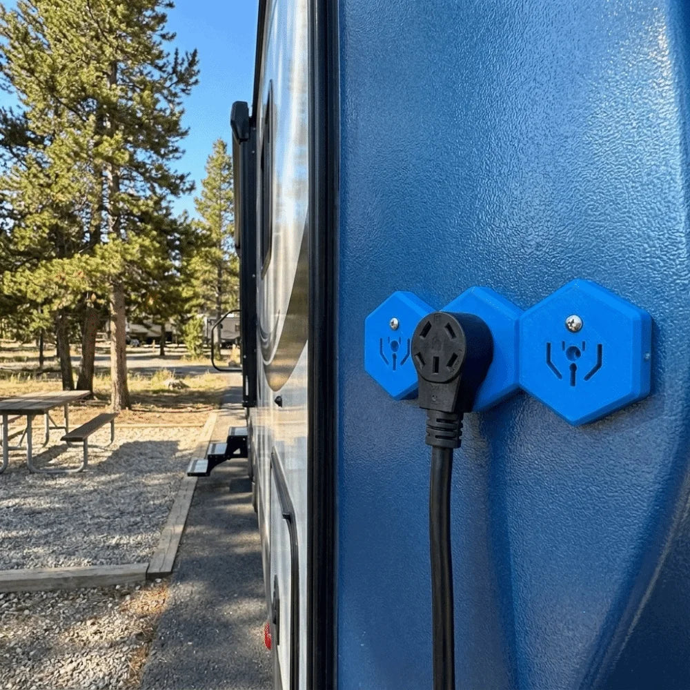 Heavy Duty RV Shore Power Socket Mount Bracket Solid Hard Plastic Material Thickened Shell Plug Holder Vue