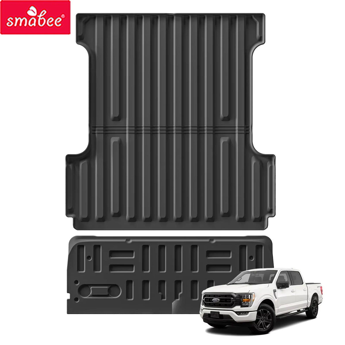 Smabee for Ford F-150 F150 5.5FT 2015-2024 TPE All -Weather Short Bed Liner Pickup Cargo Bed Protector Truck Bed Mat Accessories Vue