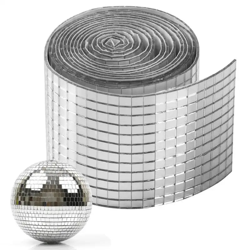 5x5mm Grid 4X120cmSelf-Adhesive Square Glass Mosaic Tiles Sliver Mirror Mosaic Sheet DIY Supplies Home Decor Solution Vue
