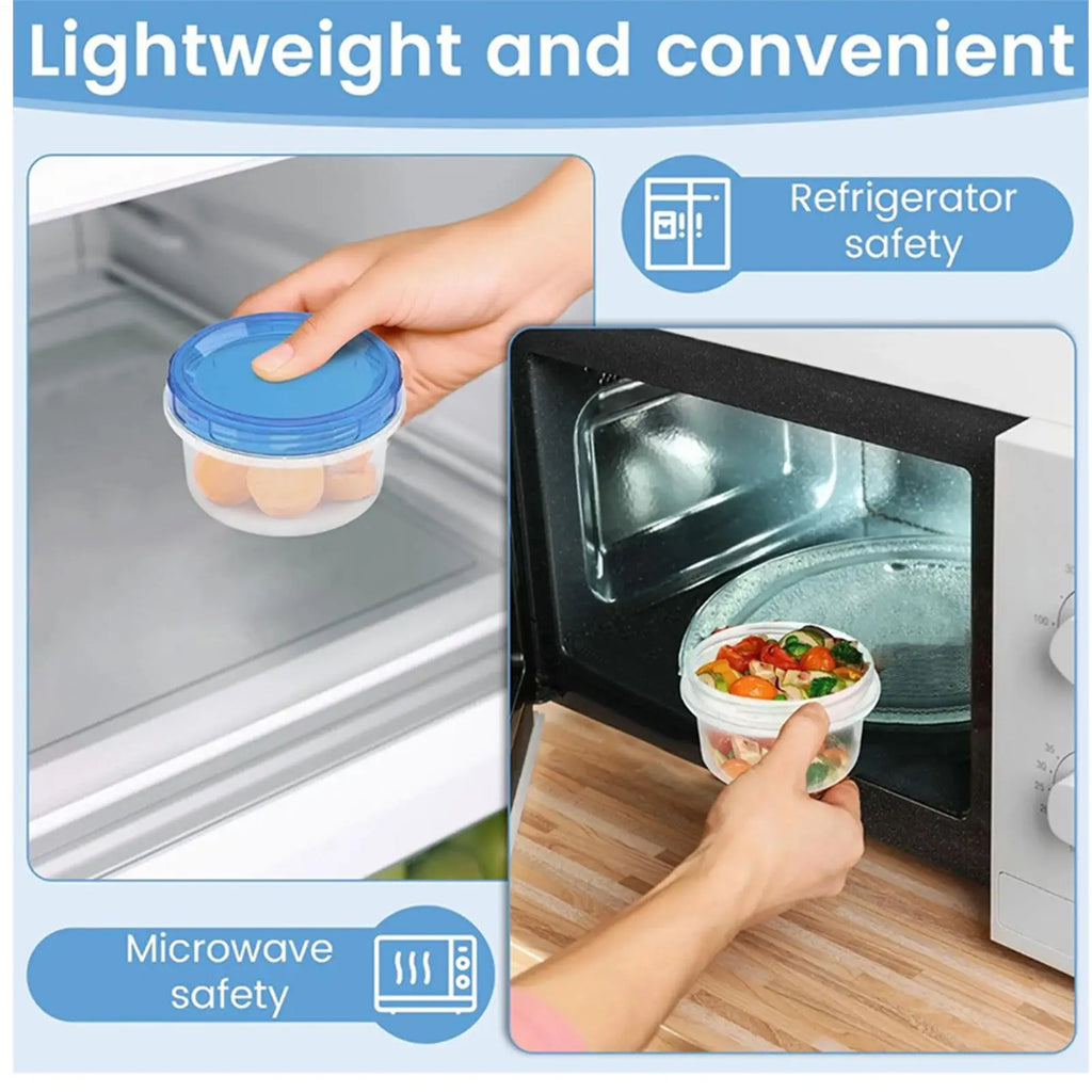 5 Piece Leak Proof Stackable Freezer Safe Food Storage Containers with Lids for Soup Fruits Snacks Juice Refrigerator Kitchen Vue