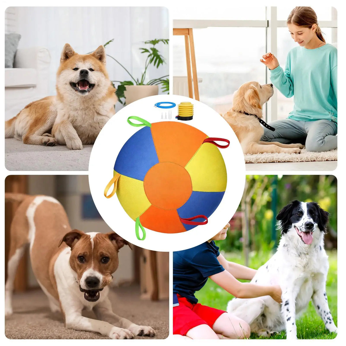 25/45/55CM Inflatable Herding Ball for Dogs with Handle, Calming Puppy Toy for Outdoor Yard Small Dog Water Play & Exercise Pool Vue