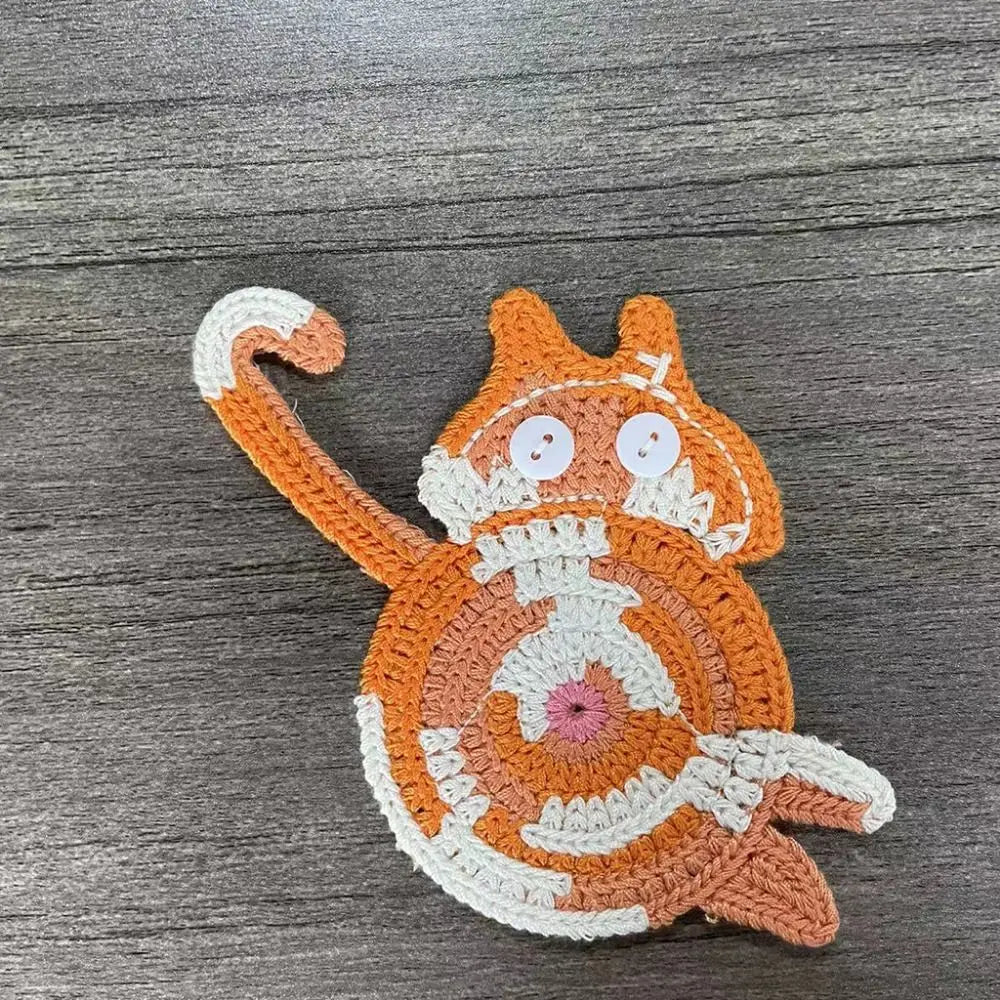 Cute Cat Butt Coasters Non-Slip Heat-Resistant Mug Coaster Easy To Clean Knitted Cute Cat Coasters Desktop Decoration Vue