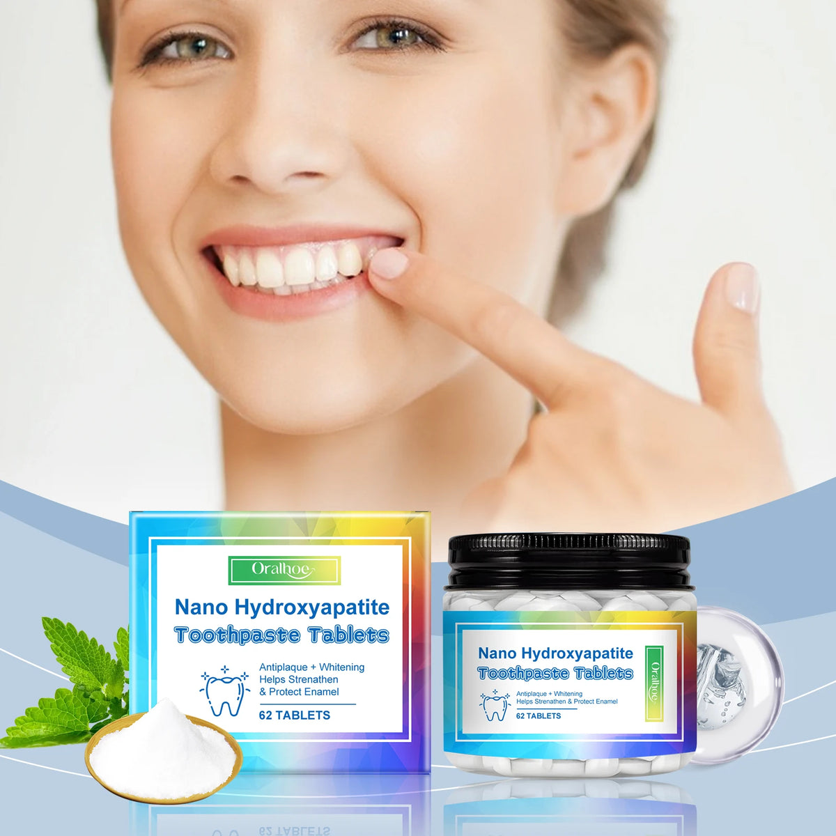 Mint Toothpaste Tablets:Portable cleaning and teeth-care toothpaste tablets for fresh breath, stain removal and odor elimination Vue