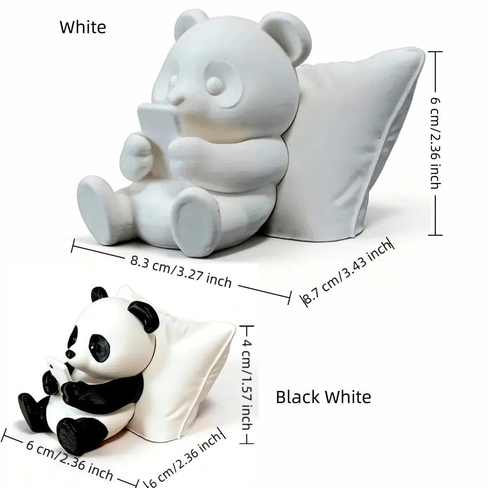 Funny 3D Printed Panda Sculpture Ornament Simulated Plastic Animal Model Creative Lazy Panda Figurine Desktop Office Vue