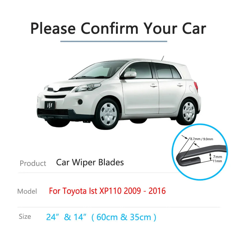 For Toyota Ist XP110 Urban Cruiser Scion Xd 2009~2016 Front Wiper Brushes Window Cleaning Windscreen Car Auto Parts Accessories Vue