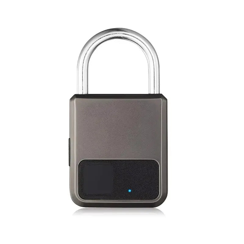 Keyless USB Charging Door Lock Fingerprint Smart Padlock Quickly Unlock Zinc Alloy Metal Self-imaging Chip Fingerprints Lock Vue Gray