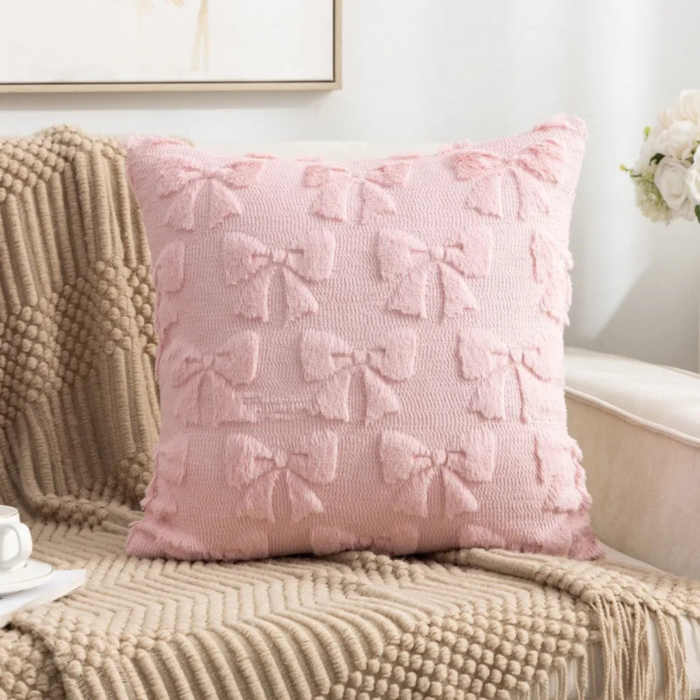Comfortable Plush Rabbit Throw Pillow Cover Warm 45cm Pillowcase Square Sofa Cushion Cover Bedroom Vue Style E