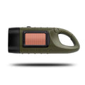 Hand Crank LED Flashlight Solar Powered Energy Saving Charging Torch Portable Rechargeable Outdoor Camping Flashlight Vue Green