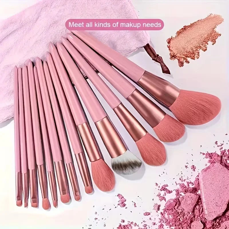 13pcs Makeup Brushes Ultra-soft Foundation Blush and Eyeshadow Brushes Suitable for Face and Eye Makeup for Girls' Holiday Gifts Vue