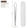 Square Curved Tip Tweezers Lash Extension Tweezers High Precision Silver Gold Stainless Steel Anti Slip Quick-Separator Tools Vue Silver with Box