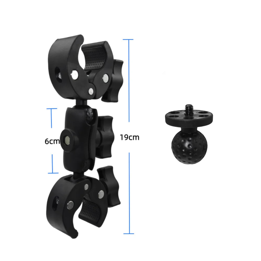Double Head Clamp Kit For Insta360 X5 X4 X3 Motorcycle Bicycle Double Clip Bracket for GoPro 13 12 Action Camera Accessories Vue Set 1