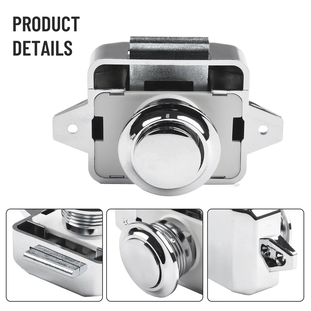 26mm RV Car Push Lock Push Button Latch Catch Keyless Door for RV Caravan Motorhome Furniture Hardware Boat Yacht Home Cabinet Vue