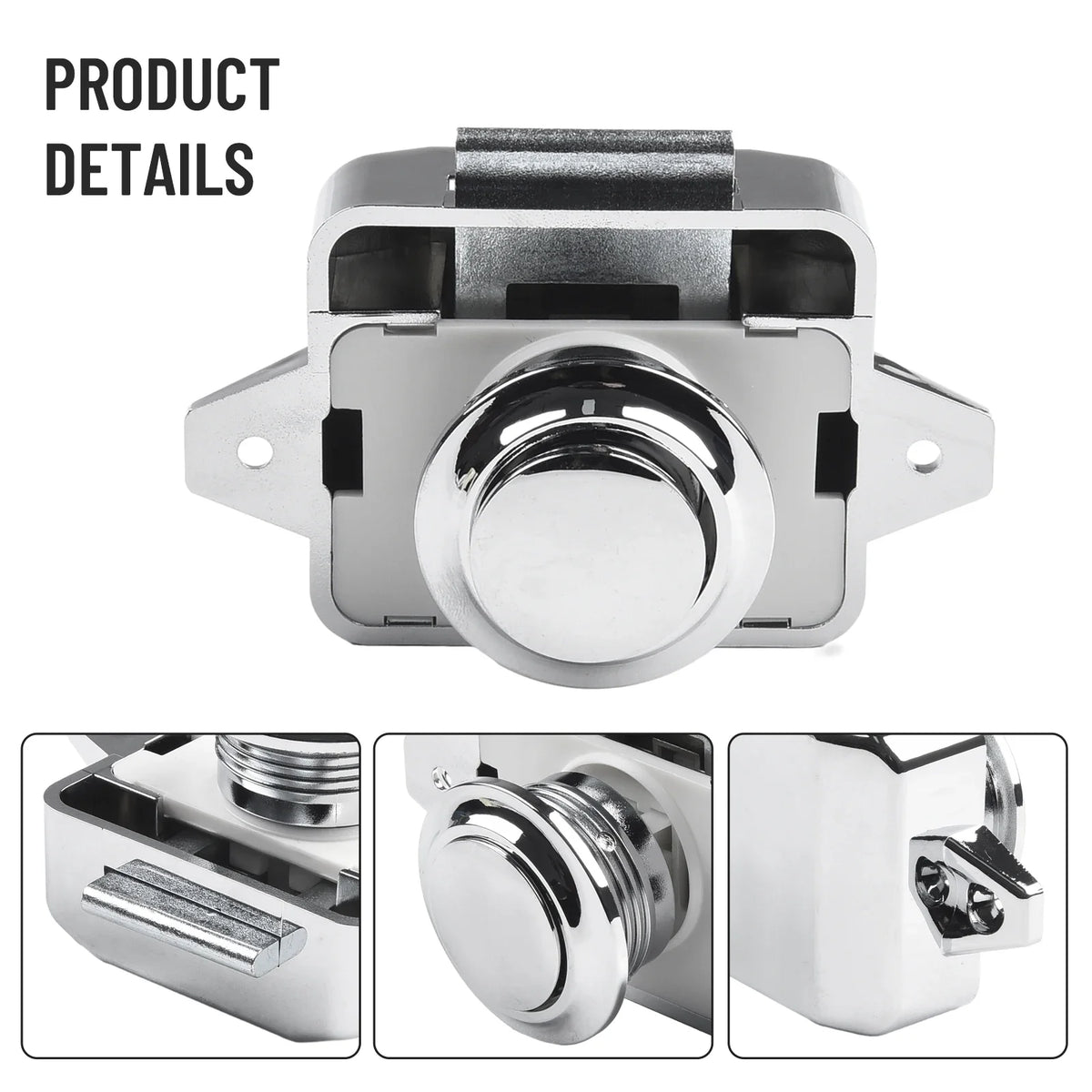 26mm RV Car Push Lock Push Button Latch Catch Keyless Door for RV Caravan Motorhome Furniture Hardware Boat Yacht Home Cabinet Vue
