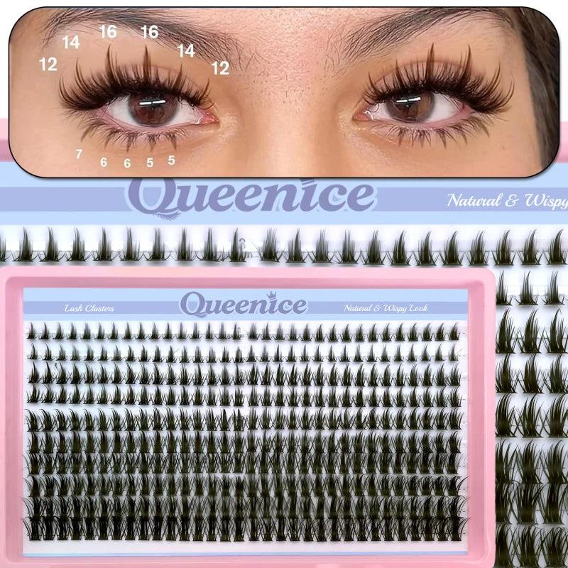 Manga Lash Clusters Natural Eyelash Clusters with Spikes 8-16mm Long Wispy Cluster Eyelash Extensions Anime Individual Lashes Vue