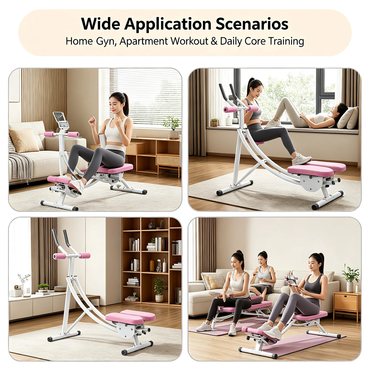 Foldable Ab Trainer Machine with LED Display, 3-Level Adjustable Ab Trainer Machine Vue