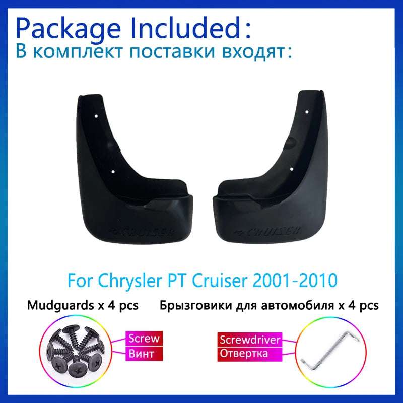 2x Mudguards For Chrysler PT Cruiser 2001~2010 Fender Front Rear Mudflap Cover Wheel Protector Accessories Mud Flap Anti-splash Vue