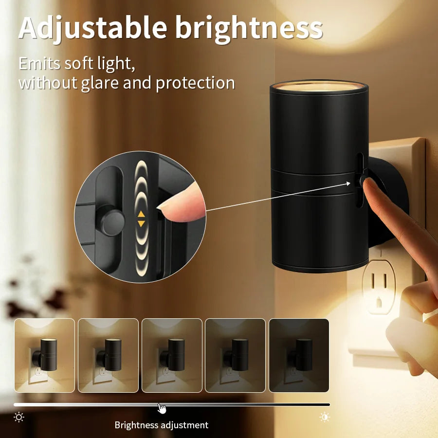 LED Plug-In Wall Sconce Night Light with Dusk-to-Dawn Sensor Up Down Lighting for Bedroom Hallway Indoor Decorative Lamp Vue