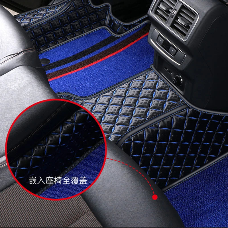 Custom Fit Car Floor Mats Waterproof Luxury Leather Full Carpet Set Interior Accessories For Honda Toyota Mercedes Benz Audi BMW Vue