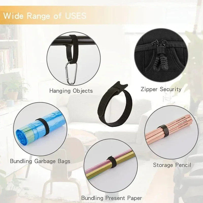 vvocci EarphonesTape Straps Releasable Cable Organizer Ties 100pcs Mouse Wire Management Nylon Cable Ties Reusable Loop Hoop Tie Vue