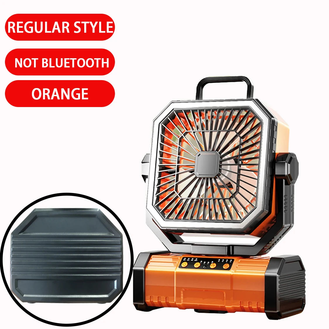 10000mAh Multifunctional Outdoor Camping Fan With Bluetooth Speaker Suitable For Outdoor Camping And Picnicking Vue orange