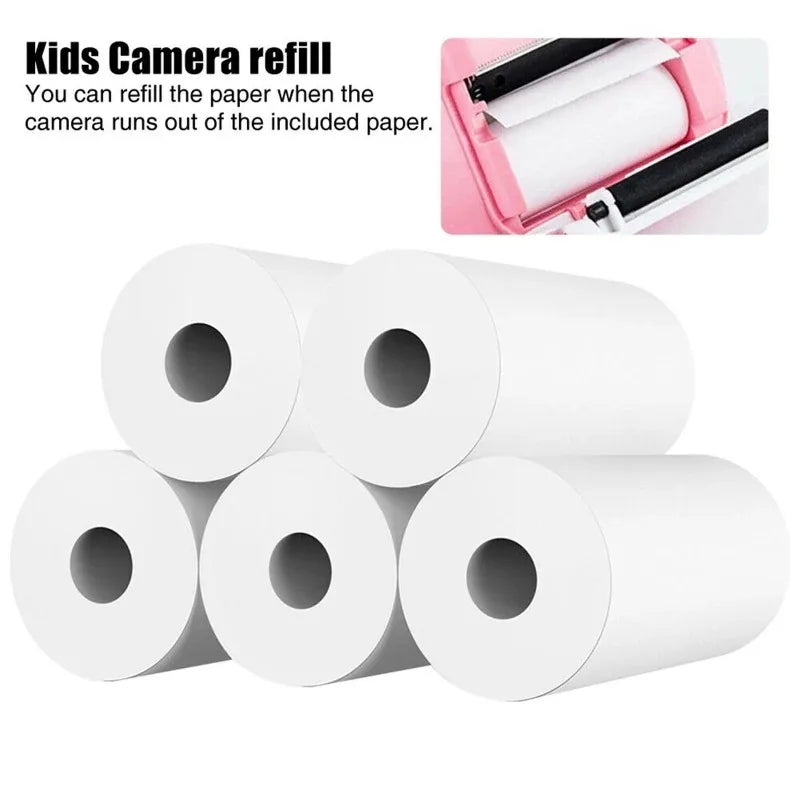 3 Rolls 57*25mm White Color Sticker Thermal Paper for Portable Mini Thermal Printer and Kids Instant Camera Vue