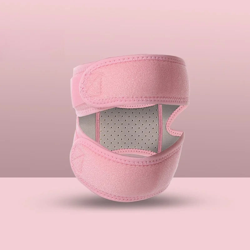 Sports Silicone Elastic Double Patella Strap Adjustable Breathable Double Pressure Support Knee Pads Vue Pink