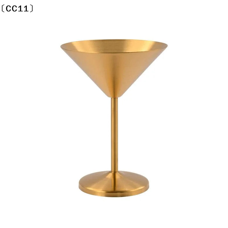 Stainless Steel Martini Cup Cocktail Glass Ice Cream Dessert Goblet