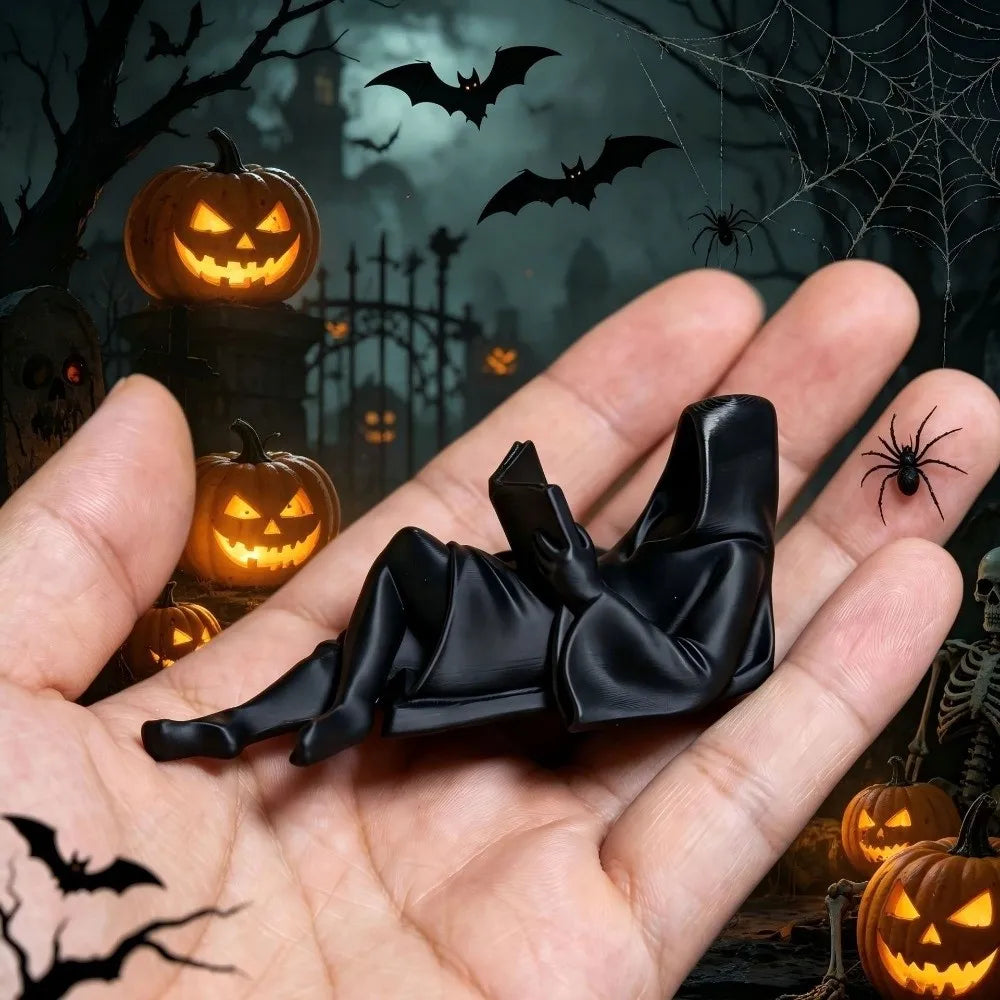 Creative Mini Faceless Man Figurine Black Unique 3D Printed Sculpture Interesting Plastic Halloween Model Study/Bookshelf Vue