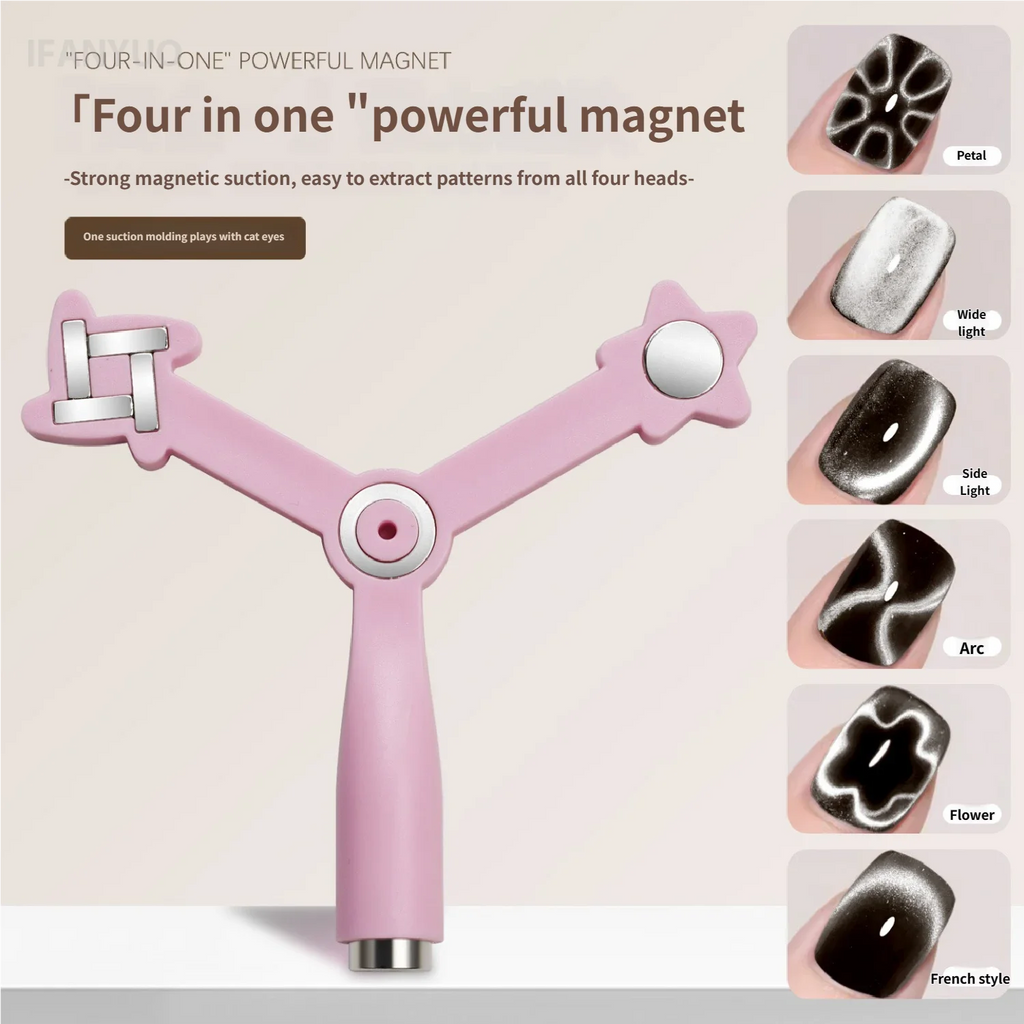 Petal Flower French Pattern Nail Magnet 4IN1 Cat Eye Effect Wide Side Light Ribbon French Nail UV Attraction Magnetic Manicure Vue