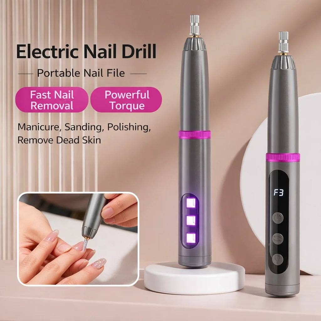2-in-1 Electric Nail Polisher Professional Nails Grinding Polishing Dead Skin Removal Multiple grinding heads Manicure Machine Vue