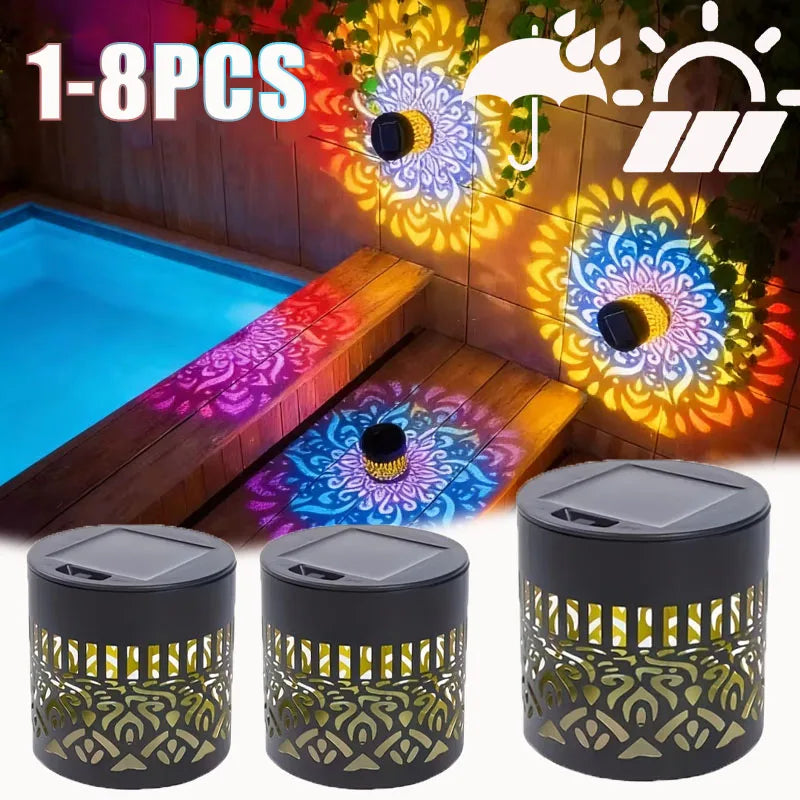 1-8PCS Solar Flower Sun Wall Lantern Outdoor Waterproof Garden Decorative Light Landscape Sconce for Yard Home Exterior Vue