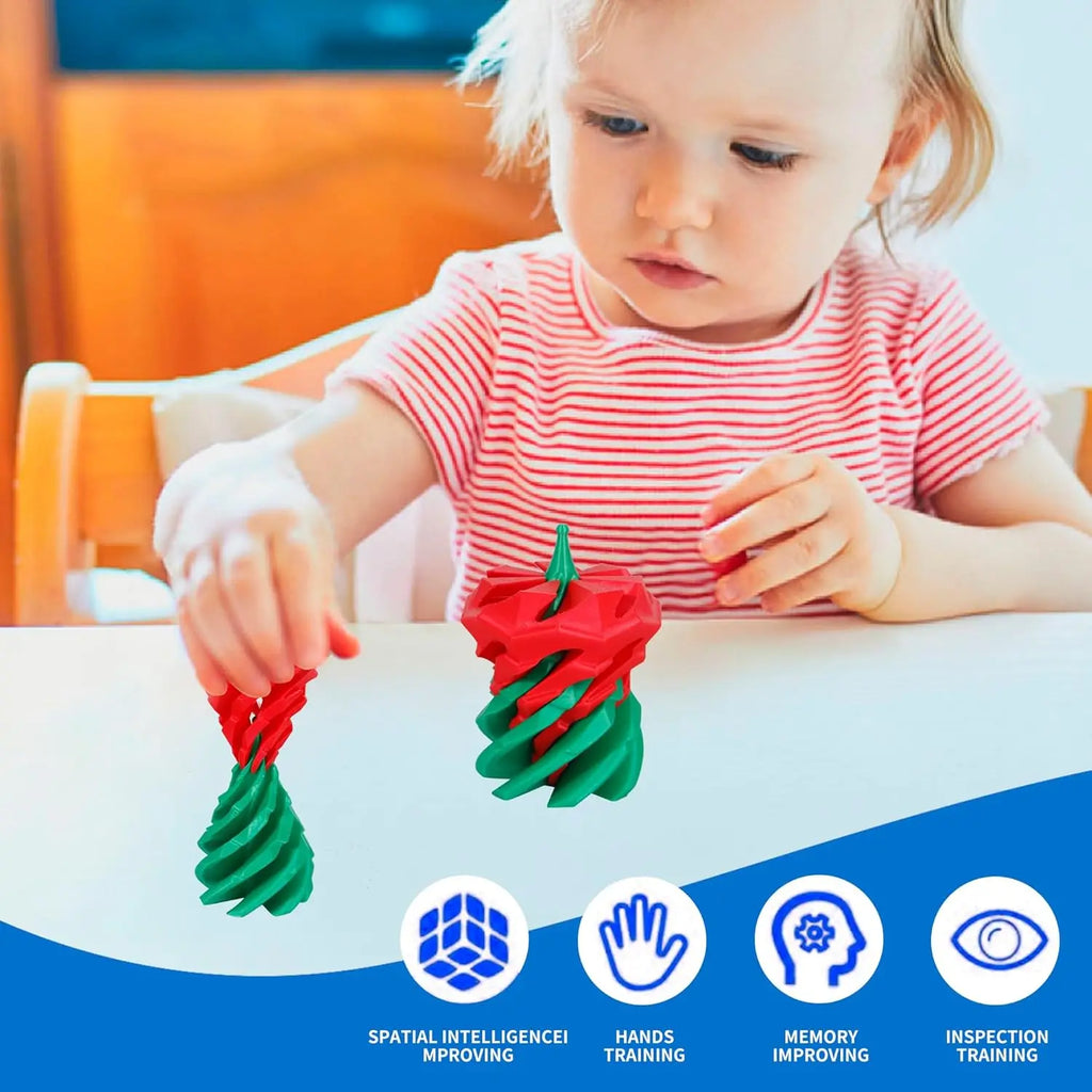 3D Printed Dual Color Spiral Christmas Tree Toy Creative Swirl Cone Stress Relief Gift for Kids Holiday Decoration Xmas Gift Vue