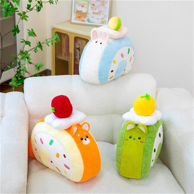 Cake Roll Pillow Soft Fluffy Cushion With Cute Animal Dessert Prints For Kids And Teens Bedroom Sofa Party Decor Cozy Gift Vue